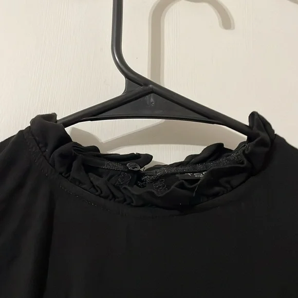 Topshop Elegant Black Long Sleeve Blouse Size 4 - Picture 4 of 9